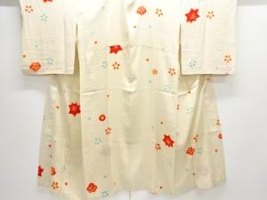 アンティーク　紋錦紗絞り花模様単衣長襦袢